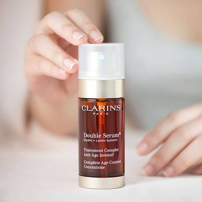 Clarins , Double serum Traitement , Double serum Traitement Complet Anti-age Intensif 30ml , เซรั่มต่อต้านความร่วงโรย ,ผิวเปล่งปลั่งกระจ่างใส 