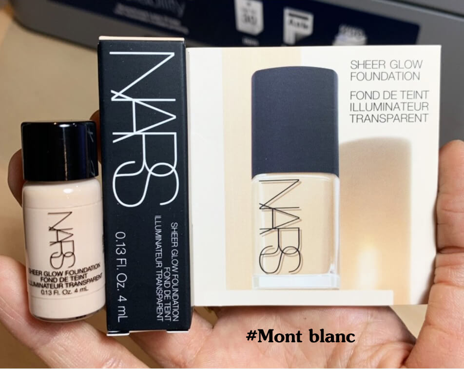 Nars Sheer glow foundation Illuminateur Transparent,Nars Sheer glow Mont Blanc,nars sheer glow ราคา,nars sheer glow foundation,nars sheer glow ขนาดทดลอง,nars sheer glow Mont Blanc รีวิว,