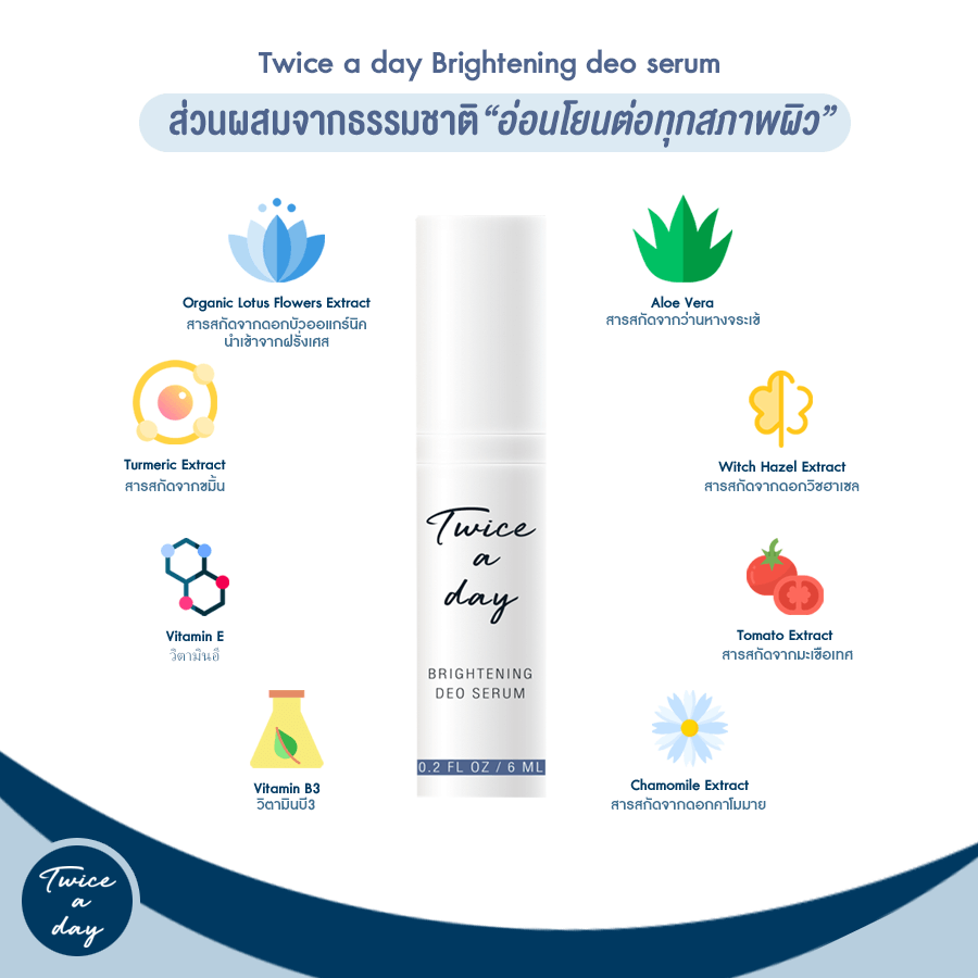 Twice a day , Brightening Deo Serum , Twice a day Brightening Deo Serum , เซรั่มระงับกลิ่นกาย , เซรั่มระงับกลิ่นกาย Twice a day  , บำรุงผิวใต้วงแขน